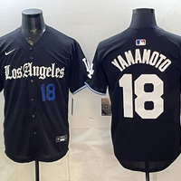 Men's Los Angeles Dodgers Yoshinobu Yamamoto #18 Black Alternate Replica Jersey