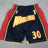 Men's Golden State Warriors Navy Hardwood Classics Throwback Basketball Shorts1