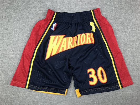 Men's Golden State Warriors Navy Hardwood Classics Throwback Basketball Shorts1