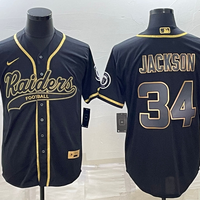 Men's Las Vegas Raiders Bo Jackson #34 Black Game Player Jersey1 Joint Edition