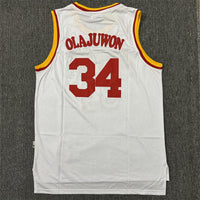 Men's Houston Rockets Hakeem Olajuwon #34 White Hardwood Classics Swingman Jersey1