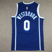 Men's Los Angeles Lakers Russell Westbrook Blue Hardwood Classic Swingman Jersey1