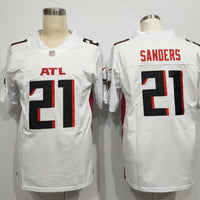 Men's Atlanta Falcons Deion Sanders #21 White Game Player Jersey1