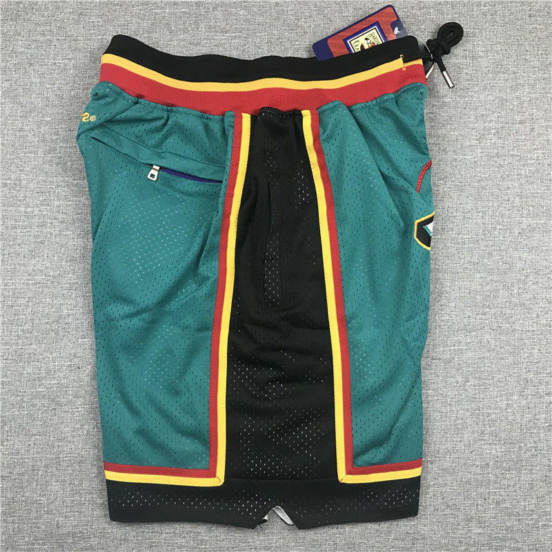 Men's Detroit Pistons Green Basketball Shorts1
