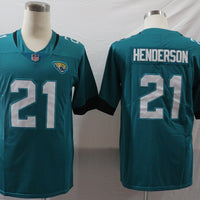 Men's Jacksonville Jaguars CJ Henderson #21 Teal Game Player Jersey1