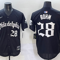 Men's Philadelphia Phillies Alec Bohm #28 Black Replica Player Jersey