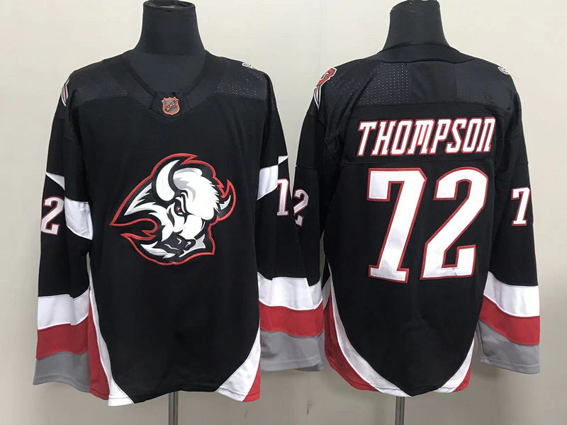 Men's Buffalo Sabres Tage Thompson #72 Black Replica Jersey1