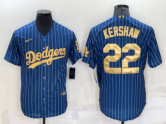 Men's Los Angeles Dodgers Clayton Kershaw #22 Blue Game Jersey1
