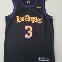 Men's Los Angeles Lakers Anthony Davis Black #3 Swingman Jersey1