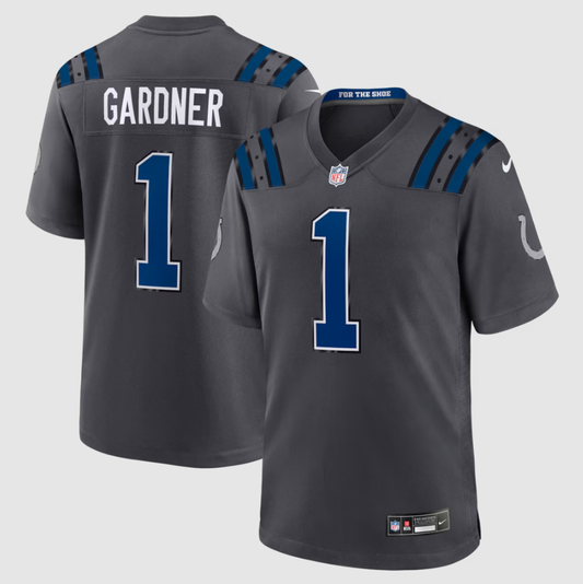 Men's Indianapolis Colts Ahmad Sauce Gardner #1 Anthracite 2026 Rivalries Collection Game Jersey