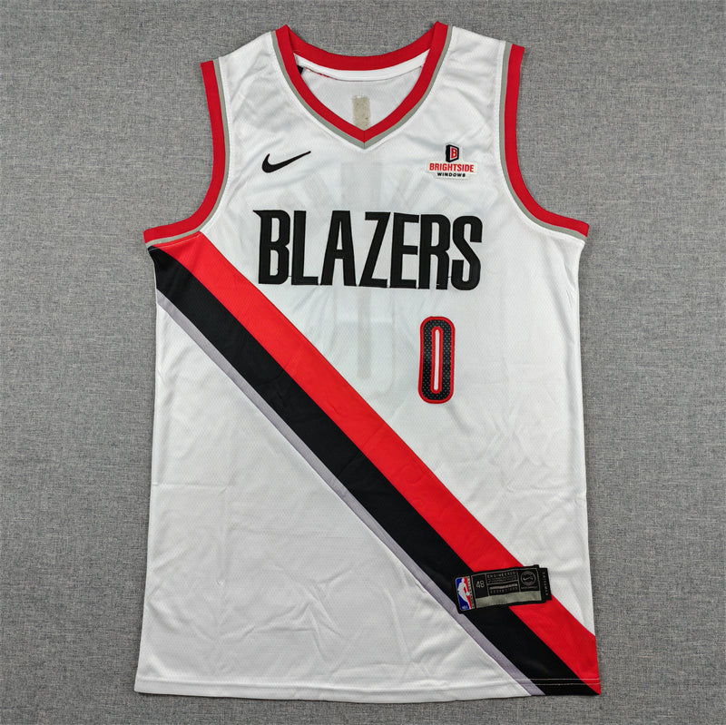 Men's Portland Trail Blazers Damian Lillard #0 White Swingman Player Jersey - Association Edition