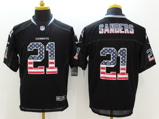 Men's Dallas Cowboys Deion Sanders #21 Black Game Jersey1