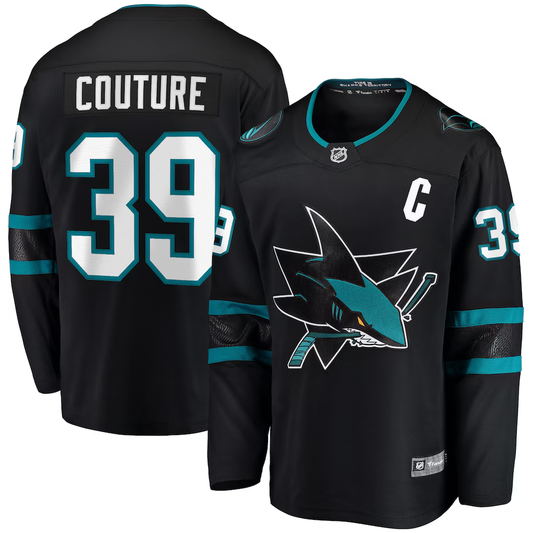Men's San Jose Sharks Logan Couture #39 Fanatics Black Alternate Breakaway Jersey