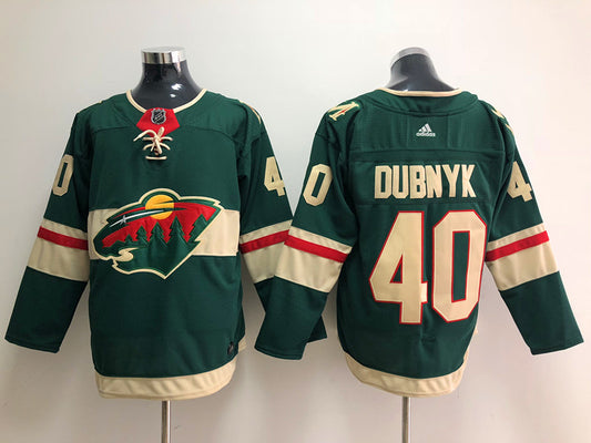 Men's Minnesota Wild Devan Dubnyk #40 Green Home Breakaway Player Jersey1