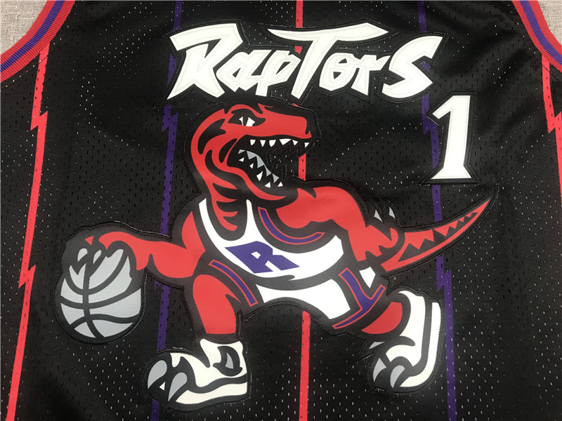 Men's Toronto Raptors Tracy McGrady 1998-99 Black Hardwood Classics Swingman Jersey1