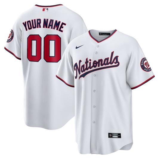 Men's Washington Nationals White Replica Custom Jersey1