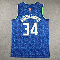 Men's Milwaukee Bucks Giannis Antetokounmpo #34 Blue 2023/24 Swingman Jersey1 - City Edition