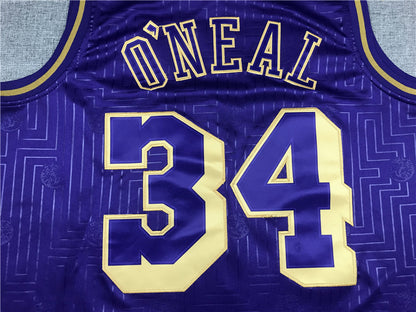 Men's Los Angeles Lakers Shaquille O'Neal Hardwood Classics Swingman Jersey1