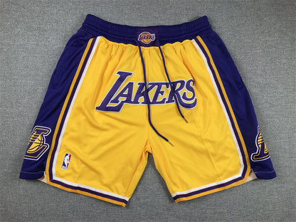 Men's Mitchell & Ness Los Angeles Lakers Yellow Throwback Authentic Pro Shorts1