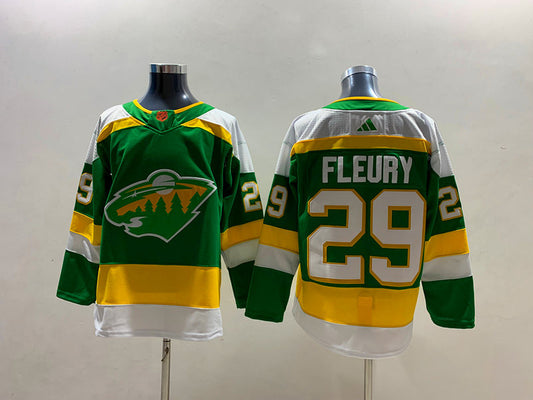 Men's Minnesota Wild Marc Andre Fleury #29 Green Breakaway Player Jersey1