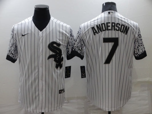 Men's Chicago White Sox Tim Anderson #7 White Fashion Stitched Jersey1