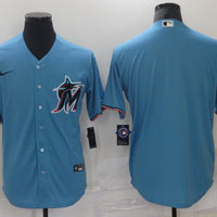 Men's Miami Marlins Blue Alternate Replica Blank Jersey1