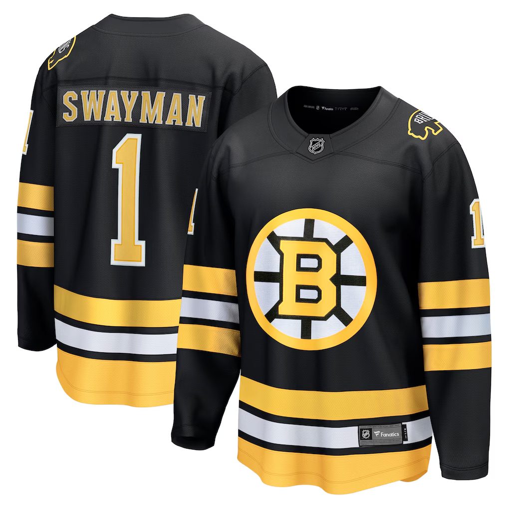 Men's Boston Bruins Jeremy Swayman #1 Fanatics Black Home Breakaway Player Jersey
