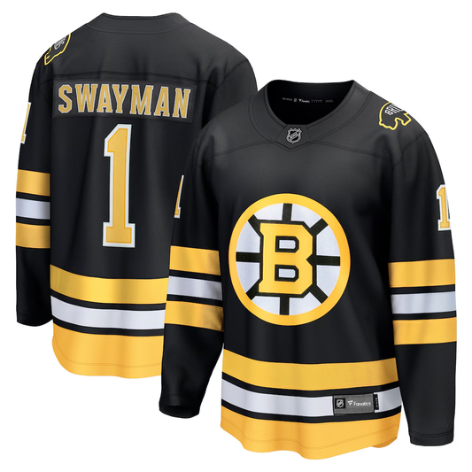 Men's Boston Bruins Jeremy Swayman #1 Fanatics Black Home Breakaway Player Jersey