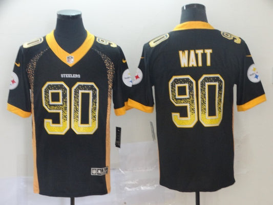Men's Pittsburgh Steelers T.J. Watt Black Authentic Player Game Jersey1