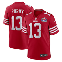 Men's San Francisco 49ers Brock Purdy #13 Scarlet Super Bowl LVIII Game Jersey1