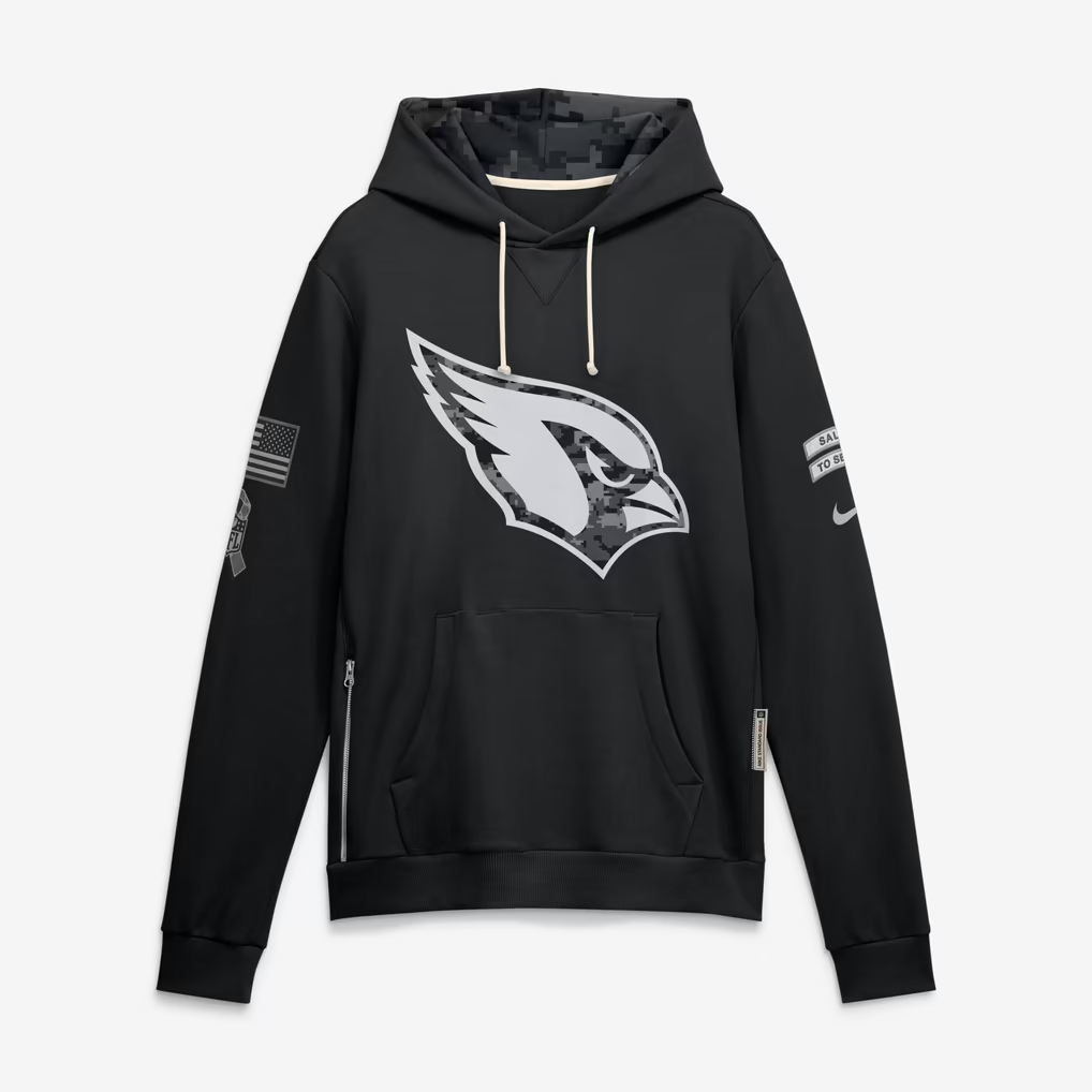 Men's Arizona Cardinals Black 2026 Salute to Service Sideline Dri-FIT Pullover Hoodie