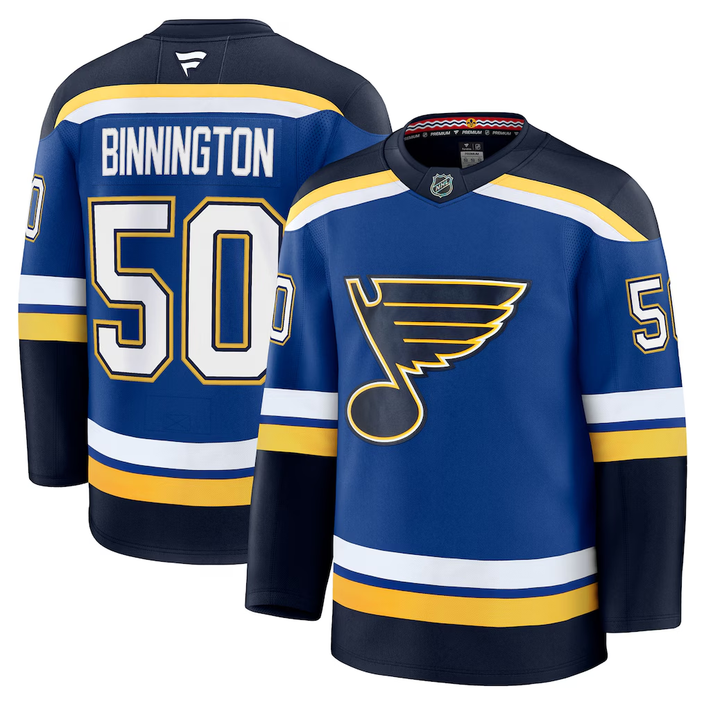 Men's St. Louis Blues Jordan Binnington #50 Fanatics Blue Breakaway Player Jersey