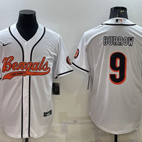 Men's Cincinnati Bengals Joe Burrow #9 White Fashion Game Jersey1