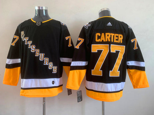Men's Pittsburgh Penguins Jeff Carter #77 Black Player Jersey1