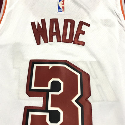 Men's Miami Heat Dwyane Wade #3 White 2022/23 Swingman Jersey1 - Classic Edition