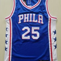 Men's Philadelphia 76ers Ben Simmons #25 Blue Fast Break Replica Jersey1