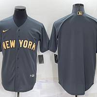 Men's New York Yankees Dark Gray Replica Blank Jersey1