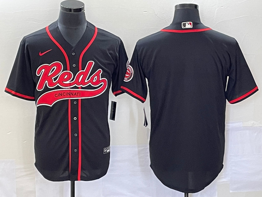 Men's Cincinnati Reds Black Replica Blank Jersey1 Joint Edition