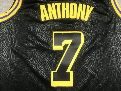 Men's Los Angeles Lakers Carmelo Anthony #7 Black City Edition Swingman Jersey1