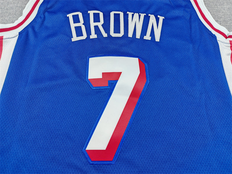 Men's Philadelphia 76ers Jaylen Brown #7 Royal Swingman Jersey - Icon Edition