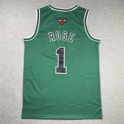 Men's Chicago Bulls Derrick Rose #1 Green Swingman Jersey1