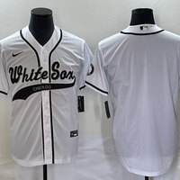 Men's Chicago White Sox White Replica Blank Jersey1 Joint Edition