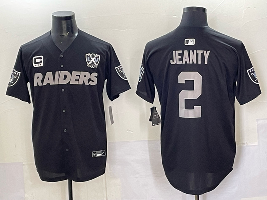 Men's Las Vegas Raiders Ashton Jeanty #2 Black Team Game Player Jersey