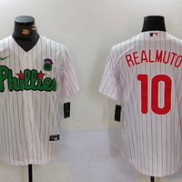 Men's Philadelphia Phillies J.T. Realmuto #10 White Limited Player Jersey1