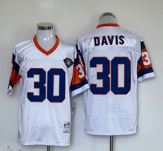Men's Denver Broncos Terrell Davis Mitchell & Ness White Legacy Replica Jersey1