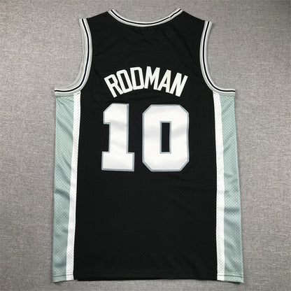 Men's San Antonio Spurs Dennis Rodman #10 Black 1993-94 Hardwood Classics Swingman Jersey1