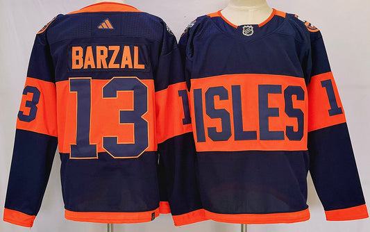 Men's New York Islanders Mathew Barzal #13 Blue Game Jersey1