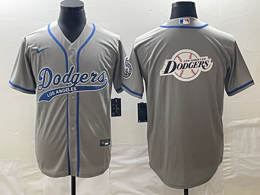 Men's Los Angeles Dodgers Gray Player Jersey1 Joint Edition