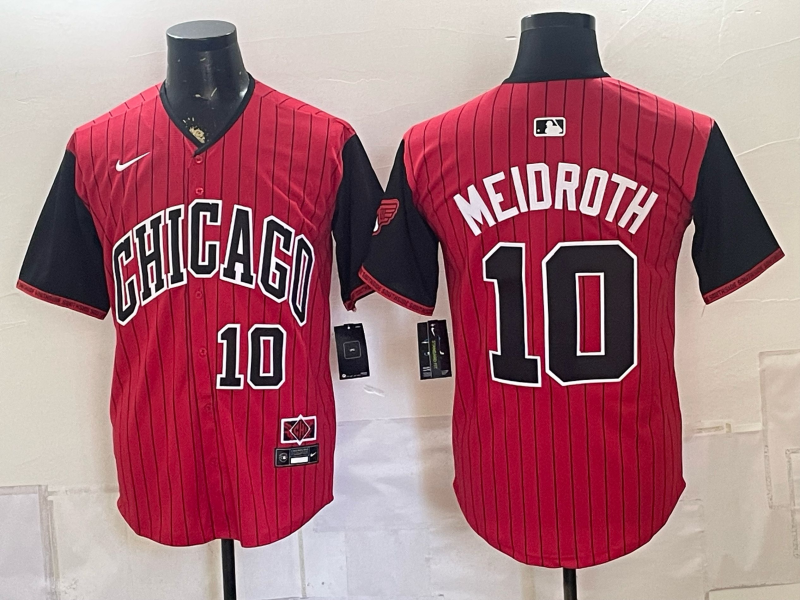 Men's Chicago White Sox Chase Meidroth #10 Red/Black 2025 City Connect Limited Player Jersey