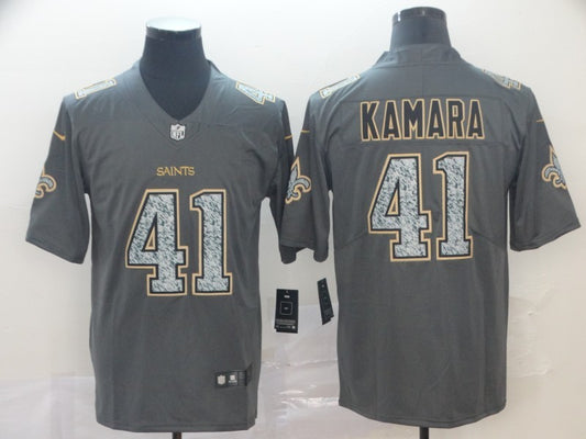 Men's New Orleans Saints Alvin Kamara #41 Gray Player Game Jersey1